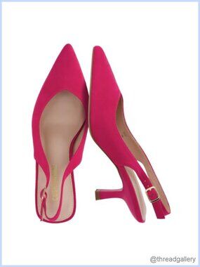 Slingback Kitten Heels Pointed Toe Adjustable Ankle Strap 2.5 Inch